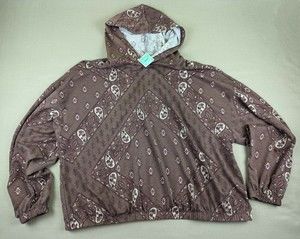 Como Blu Plus 2X Mauve Paisley Hooded Sweatshirt Stretch Poly Rayon